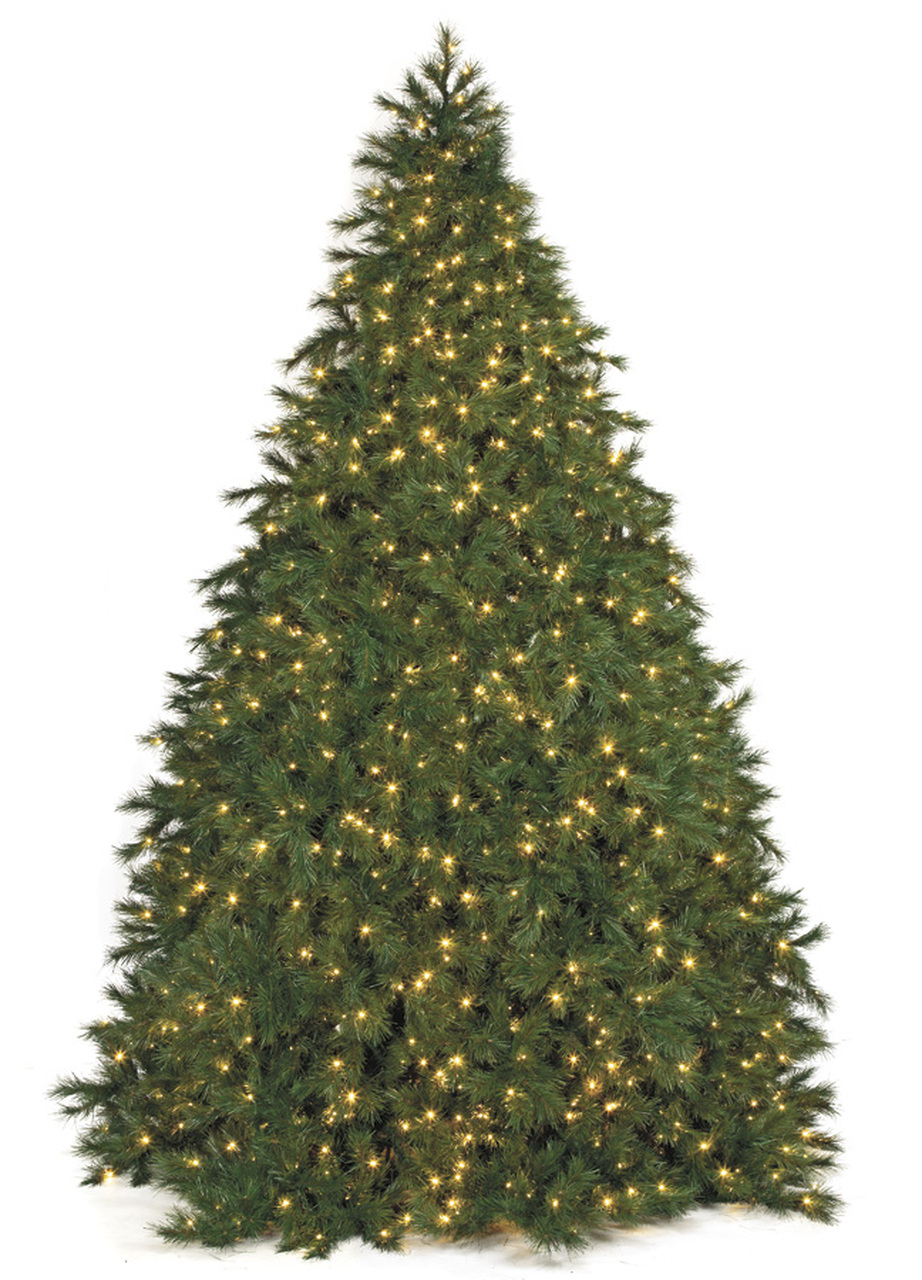 20 Foot Commercial Pine Tree Steel Frame in 8450 White Lights